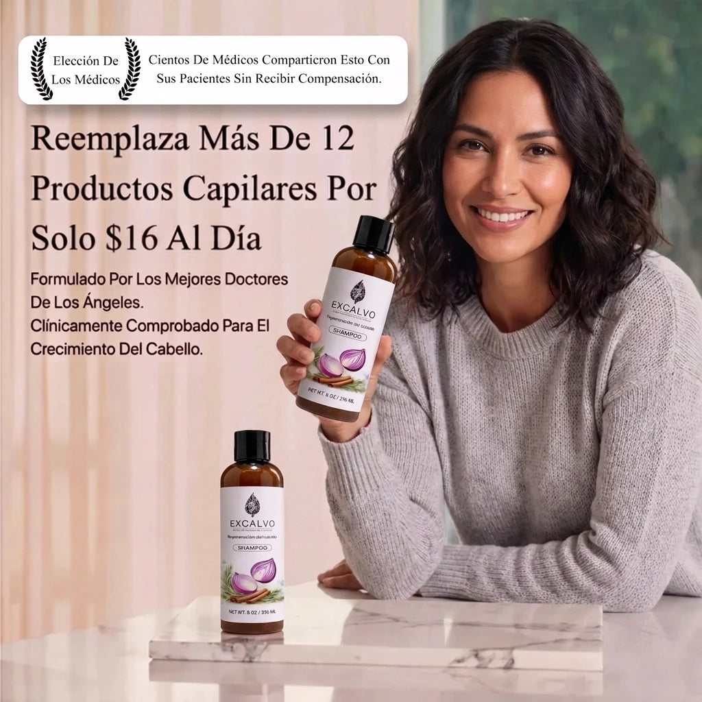Excalvo Shampoo Clínico para el Crecimiento del Cabello — Para Mujer